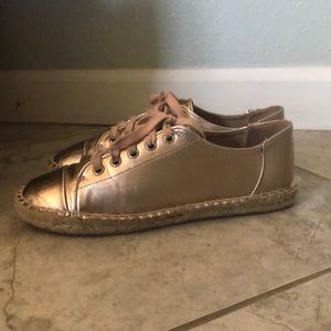 Rose Gold Espadrille Sneakers